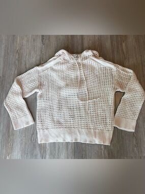 WONDERLY OPEN KNIT HOODED SWEATER WOMENS SZ SMALL IVORY